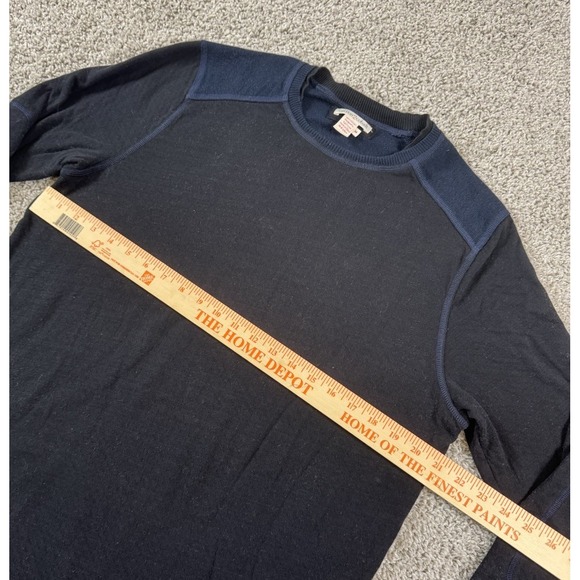 Carbon 2 Cobalt Mens Crewneck Cotton Sweater Black Blue Medium - Picture 4 of 5